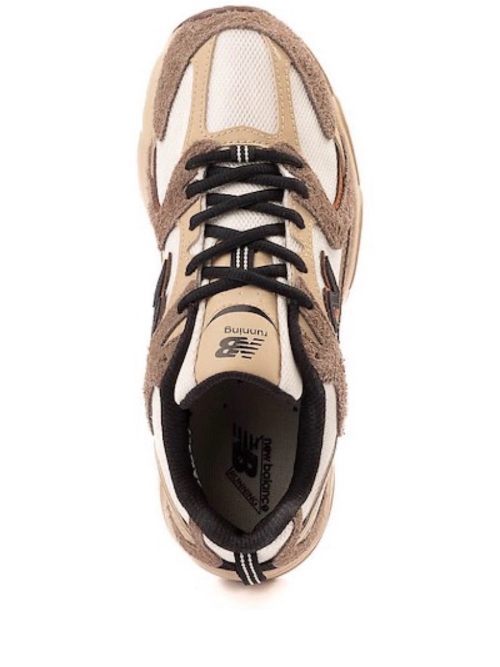 New Balance Men's 530 Beige and Brown Suede Mesh Sneakers - Picture 2 of 7
